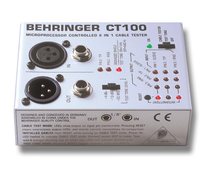Кабельный тестер Behringer CABLE TESTER CT100 в магазине Music-Hummer