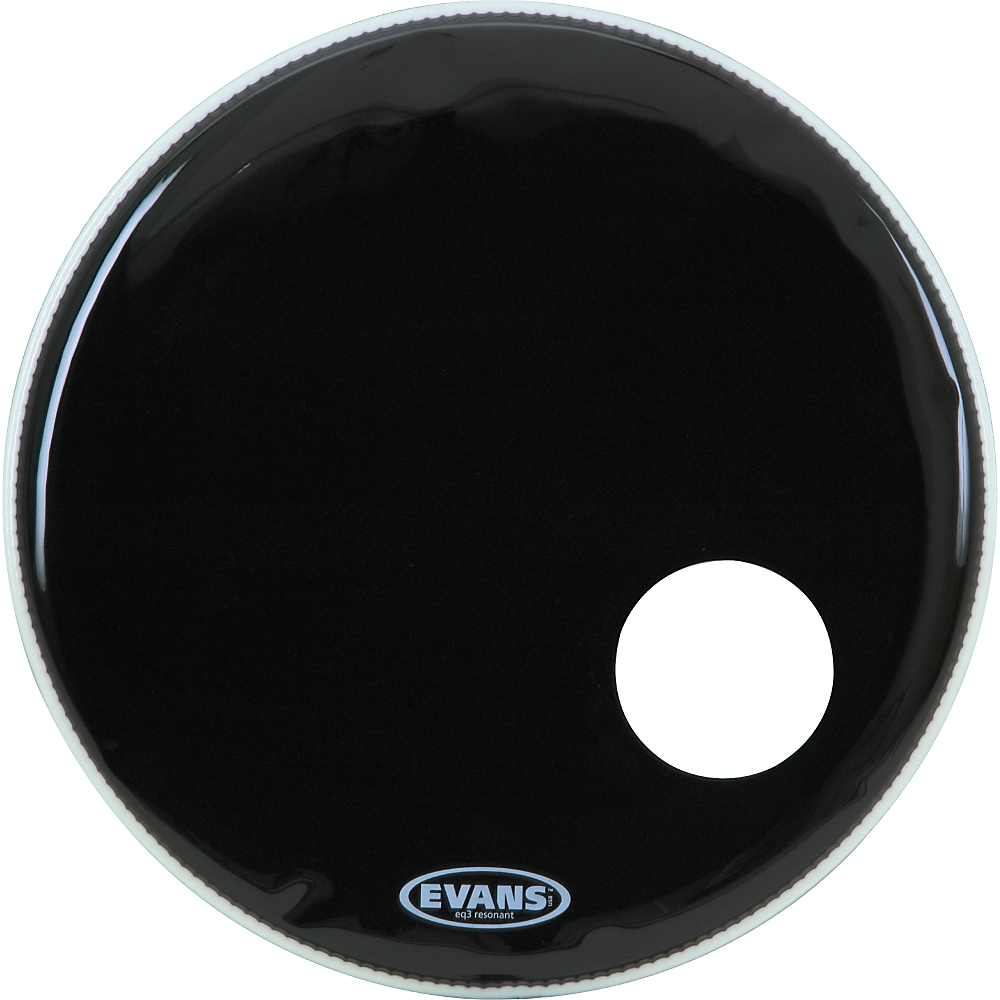 Evans BD20RB(O) EQ3 Resonant Black 20 Передний пластик для бас барабана с отверстием