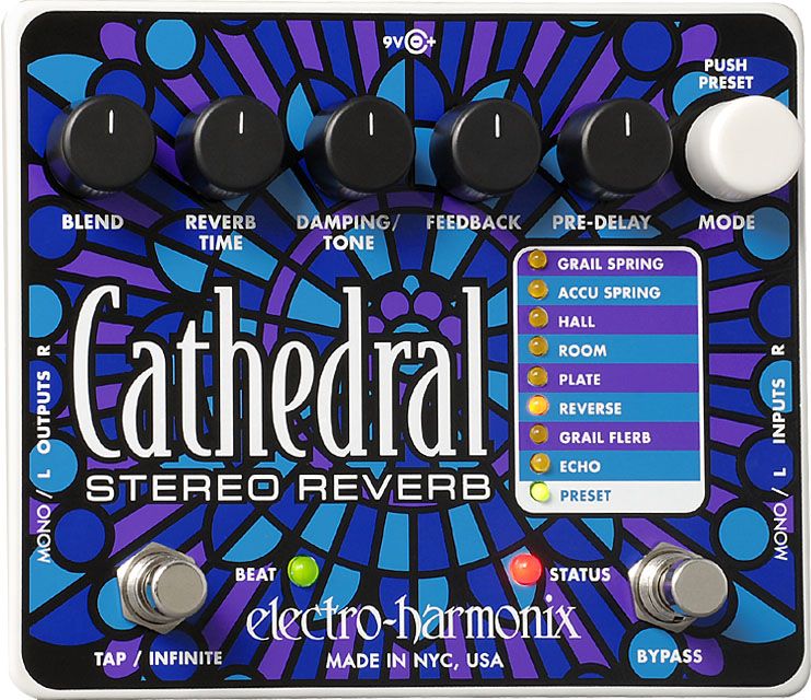 Electro-Harmonix Cathedral SALE  гитарная педаль Stereo Reverb в магазине Music-Hummer