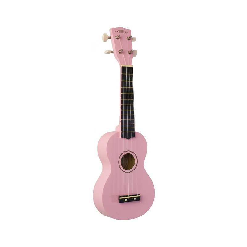 WIKI UK10S PK -  гитара укулеле сопрано, клен, цвет розовый матовый, чехол в комплекте в магазине Music-Hummer