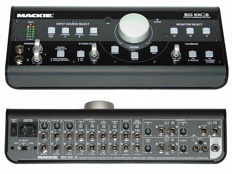 MACKIE Big Knob Настольный регулятор уровня / мониторный переключатель / блок двусторонней связи в магазине Music-Hummer