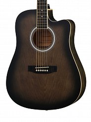 HS-4140-TBS Акустическая гитара, с вырезом, коричневый санберст, Naranda